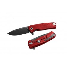 Lionsteel Rok nera satinata manico alluminio rosso